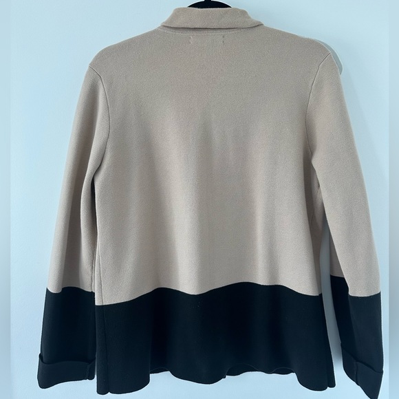 Banana Republic Blazer jacket cotton two tone Navy - Tan Size L Spandex . NWOT - Picture 3 of 9